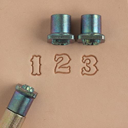 Tandy Leather Craftool Sheridan Number Stamp Set - Detailed Outline Number Stamps for Leather Belts and Wallets