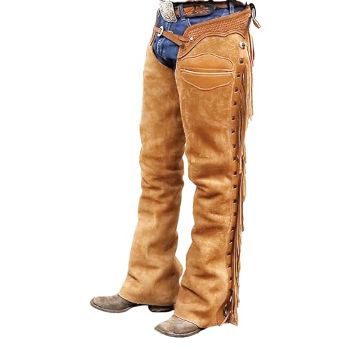 Leather Pants Men Traditional Cowboy Western Native American Biker Gay Fashion Protective BLUF Pants Or Chaps
