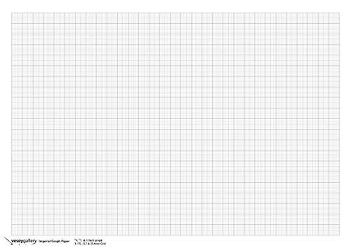 A1 Imperial Scale 90gsm Graph Paper. 1inch / 1/8th inch Grid. Pack of 5 Sheets. Grid Size. 31x21 inch.