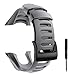 Bosixty Pulsera Correa de Reloj Ajustable Pulsera de Repuesto Accesorios de Banda de Reloj para SUUNTO Ambit 1 2 2R 2S 3 Sport Run Peak GPS Smartwatch Correa de Silicona (Gris)
