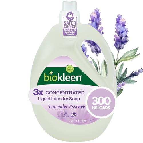 Product Image of the Biokleen Natural Laundry Detergent - 300 HE Loads - Liquid, Eco-Friendly, Plant-Based, No Artificial Fragrance, Colors or Preservatives, Lavender Lily, 150 Fl Oz