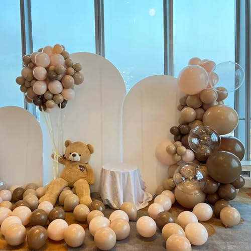 Image of Voircoloria 90pack Khaki Balloons Different Size 18 /12 /10 /5 Inch Khaki Balloon Garland Arch Kit for Graduation, Wedding, Birthday, Princess Theme Party, Baby Shower, Anniversary Party Decorations
