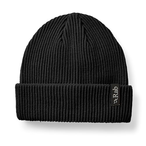 Rab Perimeter Rolled Beanie - Warm Skull Cap for Hiking, Climbing, & Skiing - Black - One Size