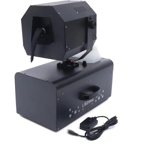 Máquina de nieve de 2000 W, con cabeza oscilante de 90°, control remoto y panel manual, cubre 30 m2 y pulveriza continuamente, ideal para heladerías y bares de snacks miniatura 2