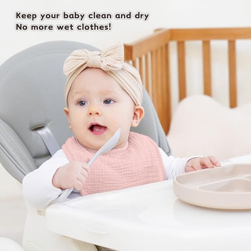 Image of Susurration Muslin Baby Drool Bibs 10Pack Soft Square Adjustable Bandana Bibs for Unisex Baby Girls & Boys