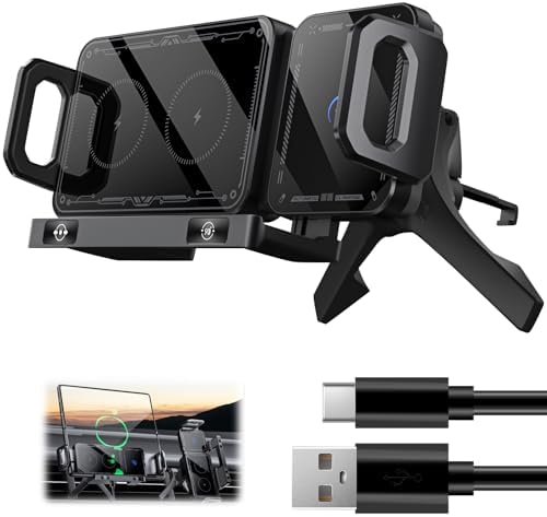 OneNine Handyhalterung Auto für Galaxy Z Fold/Flip mit Ladefunktion | 15 W Wireless Charger Auto, 90°-Autorotation, kfz handyhalterung für Samsung Galaxy Z Fold/Z Flip, iPhone Seri