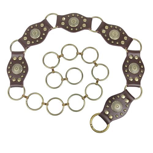 Stitching Leather&Metal Waist Belt With Carved Rivets Waistband PU Waist Belts For Women Skirt Waist Belt3