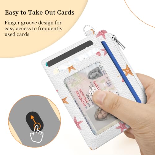 Image of Hancynir Sea Turtle Floral Credit Card Holder Small Wallet Women Slim RFID