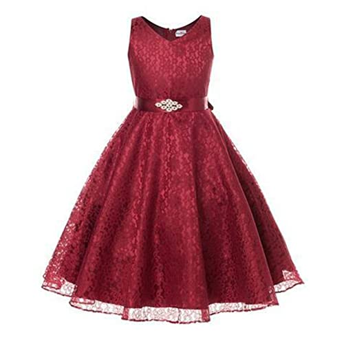 Vestido de niñas elegante con falda mullida de encaje para novias
