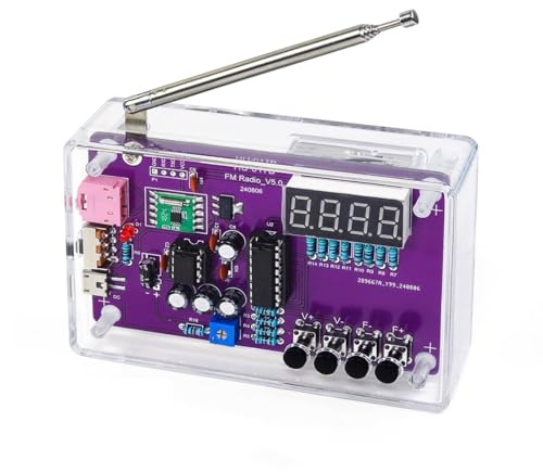 [CRSHIP]FMラジオはんだ付けキット、はんだプロジェクトキット、ポータブルラジオDIY電子キット、バッテリーまたはUSBケーブルで駆動、はんだ付けと電子の学習と教育のための練習はんだ付けキット [並行輸入品]のサムネイル
