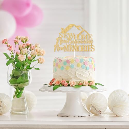 Home Sweet Home Cake Topper, Welcome Home Cake Decorations, New Home New Memories, Housewarming Party Decorations Gold Glitter - Image 4