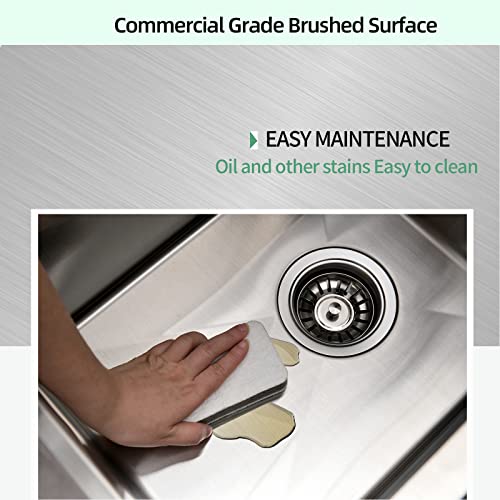 Ecochannels Drop In Kitchen Sink, 28 X 22 X 10 Inch Single Bowl Topmount Sink 16 Gauge T-304 Stainless Steel Kitchen Sinks With Accessories #TOP5