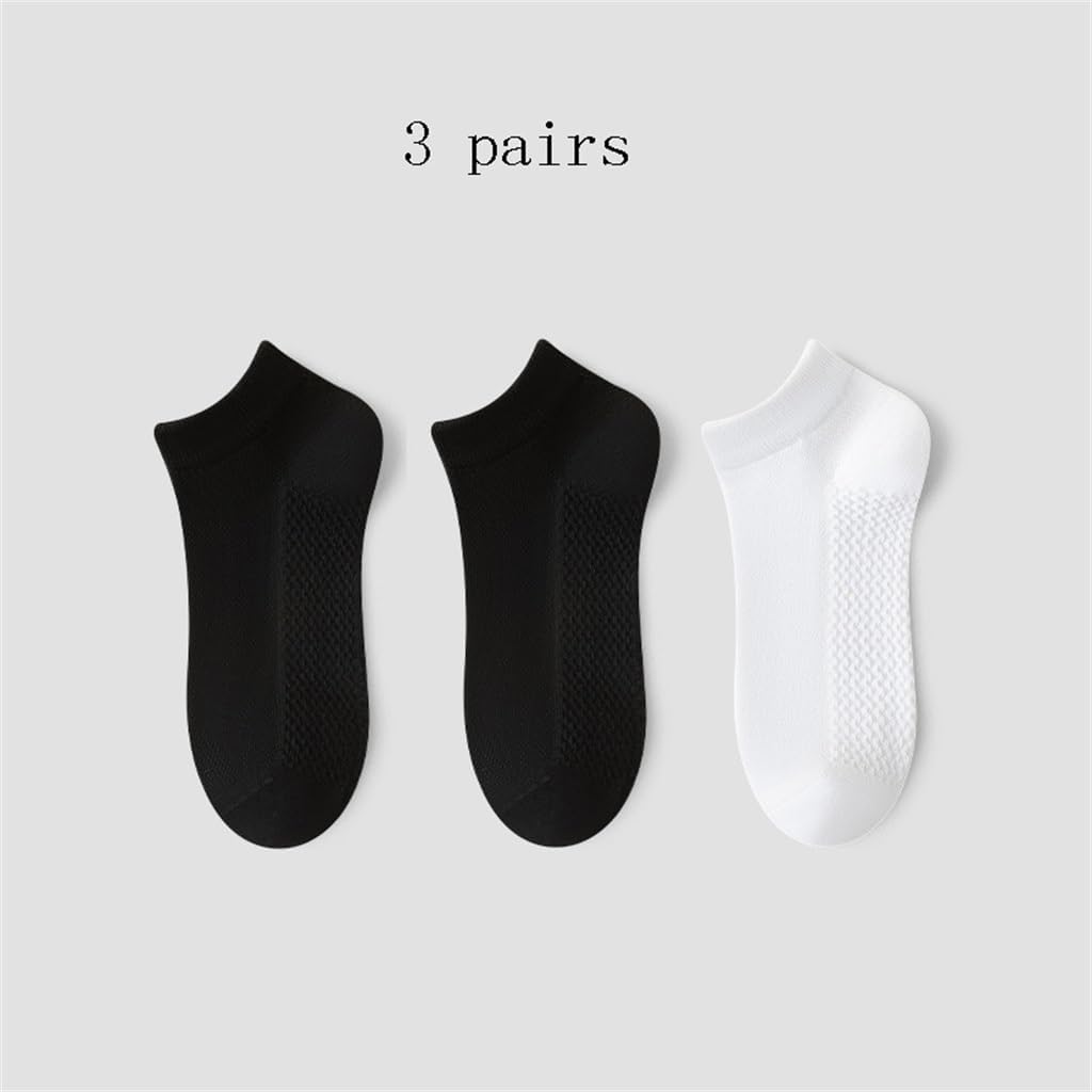 3 Pairs of Socks for Men's Sweat Wicking Socks Breathable Thin Short Socks(Multi-Colored)
