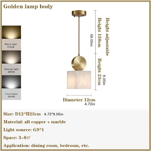 Lustre en cristal marbre et suspensions de chevet design - 4