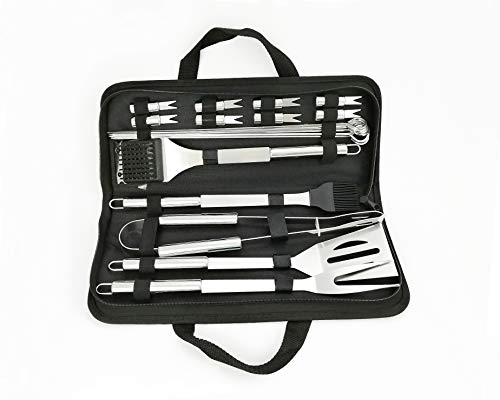 NewlineNY Kit d'outils pour Barbecue en Acier Inoxydable (Ensemble de 20 pièces)
