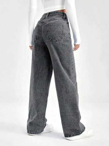 Image of Glossia Denim Baggy Jeans for Women | Stretchable High Waist Straight Fit Jeans for Women | High Rise Stretch Denim | Loose Fit Plus Size Denim (Sizes - 24 to 44) WJ81-1205-$