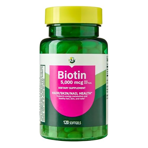 Image of KP+ Biotin 5,000 mcg | Hair, Skin & Nail Health | Gluten Free | 120 Softgels | Pack of 1