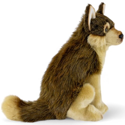Loup en peluche assis Carl Dick collection premium 28 cm - 5