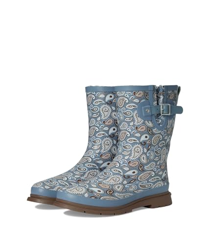 Image of Western Chief Women's Waterproof Mid Rain Boots | Ladies pull on mid rain boots with adjustable buckle, cushioned insole, and rubber outsole for wet weather and outdoor wear.