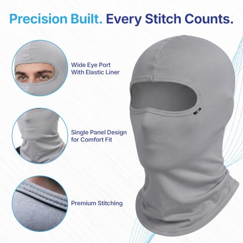 Image of Kingsway Reg Balaclava for Bikers | Full Face Mask Motorcycle Helmet Liner for Men and Women | UV & Dust Protection | 4-Way Stretch Quick Dry | Sweat Absorbing
