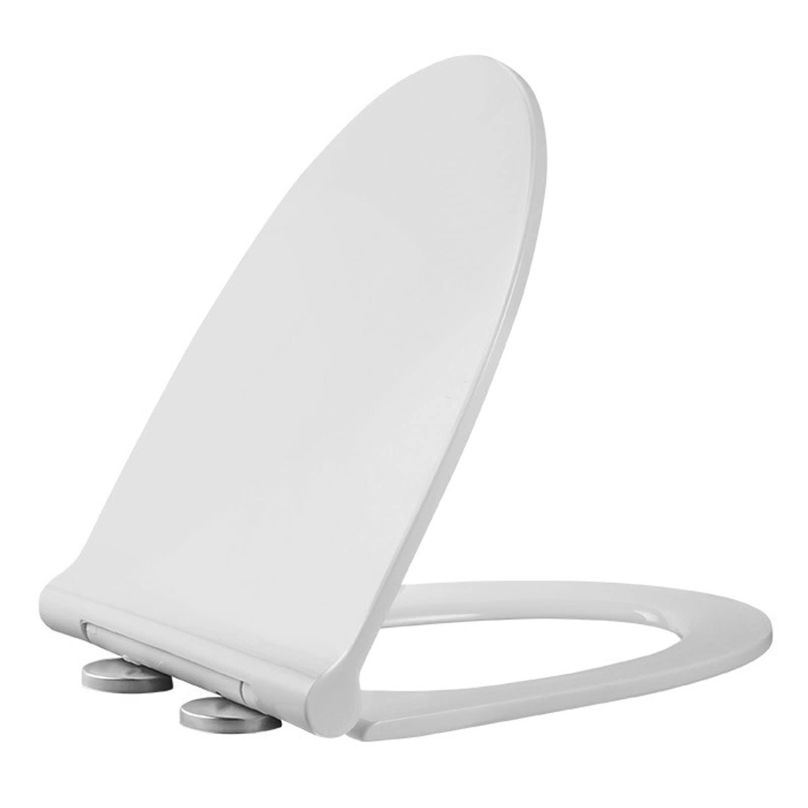 Elongated White Plastic Toilet seat, lid, Adjustable, Lightweight, Durable, Portable, User-Friendly, Compact, one, Click