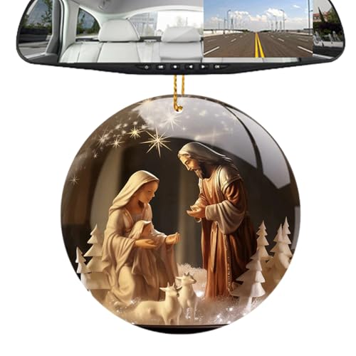 para el belén, Accesorios para Llavero, 2D, acrílico, Colgantes para árbol de Navidad, decoración Cristiana para Amigos de la Familia