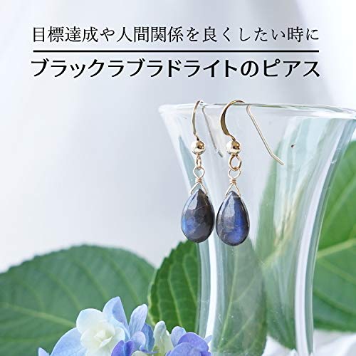 Amazon | ブルーコーン パワーストーン ピアス ブラックラブラドライト
