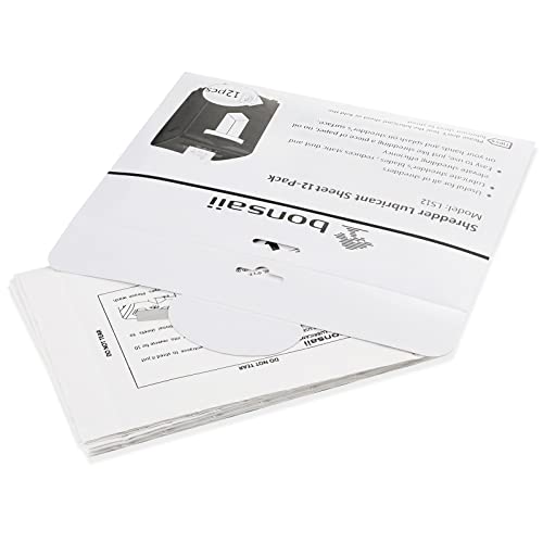 Bonsaii Paper Shredder Lubricant Sheets,12-Pack (8.7 X 7.9 Inch/Piece) #TOP3