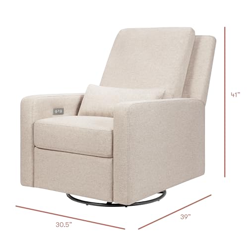 Image of babyletto Sigi Power Recliner and Glider in Performance Beach Eco-Weave