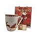 Tazza Natalizia Mug, Tazza Mug a tema Natale, corredata di Busta Natalizia con decoro Glitter , manici in cordoncino di stoffa Rosso e adesivo chiudi pacco Natalizio.