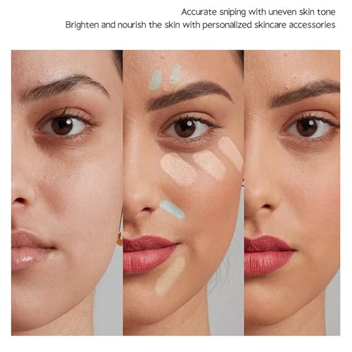 Set de correctores líquidos, 4 tonos de corrector en crema (2,3 g cada uno), maquillaje ligero, de larga duración y cobertura total, sin aceite, para ojeras e imperfecciones, 4 brochas de maquillaje - imagen 9