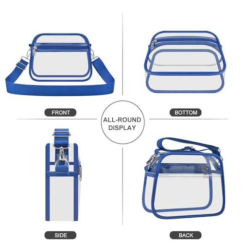 Image of Clear Bag for Stadium Events Clear Sports Fan Handbags Purses with Adjustbale Strap for Concerts Festivals Game Day