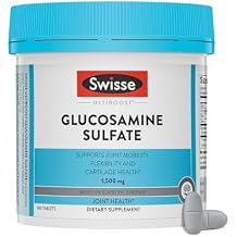 Swisse Glucosamine Sulfate Joint Support Supplement for Mobility and Flexibility Health | Women and Men | Glucosamina 1500mg | 180 Tablets| 6 Months Supply