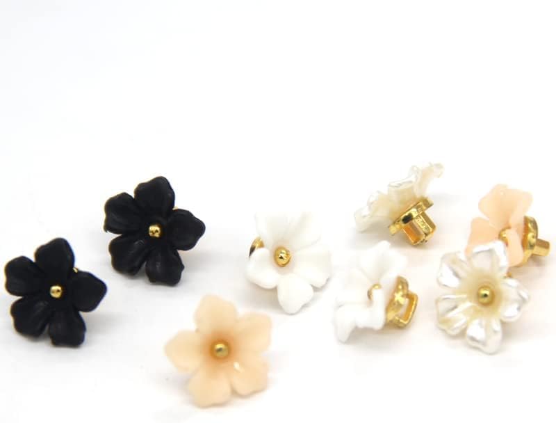 Miniatura 5 de Botones de plástico para coser con flores negras de 0.51 pulgadas, botones de perlas para ropa, camisas, faldas, vestidos de novia, blusas,