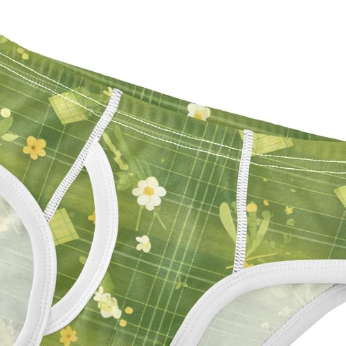 KLL Buffalo Plaid Green Little Boys Soft Nighttime Underwear Cute Children Panties4