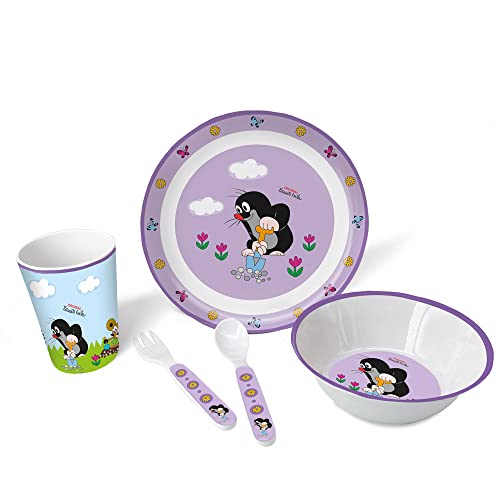 Trötsch Sandmännchen Kindergeschirr Set 5 teilig: aus Melamin mit Geschenkverpackung