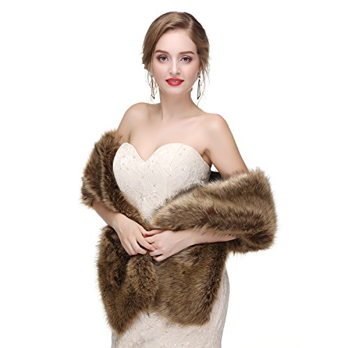 Women's Wedding Shawl Faux Fur Scarf Wraps for Evening/Party/Show4