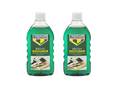 2 PCS BARTOLINE BRUSH RESTORER 500ML LIQUID REMOVES DRIED PAINTS SOFTENS HARD BRUSHES