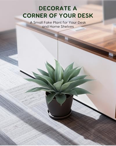 Image of Velener Artificial Outdoor Blue Agave Plant - Small Size UV Resistant Fake Agave Plants for Indoor and Outdoor Decor(18 Inch)-2 Pack