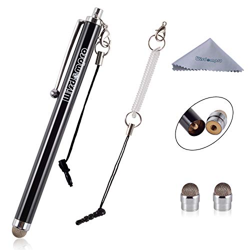 Wisdompro Stylus, 4.8 Inch Universal Microfiber Mesh Tip Styli with 2pcs Replacement Tips