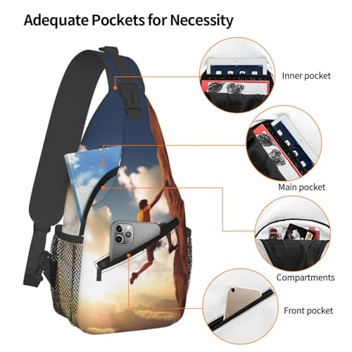 Mochila tipo Bandolera Deportiva Negra para Senderismo miniatura 3