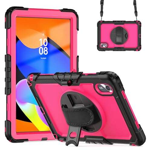 Coque Antichoc Lenovo Xiaoxin Pad 11 2025 Rose Rouge avec Béquille