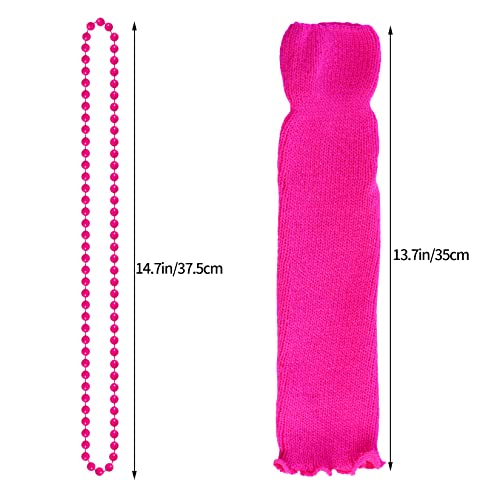 jiebor 80s costume outfits accessories for girls kids tutu skirt leg warmers fishnet gloves shutter glass headband necklace
