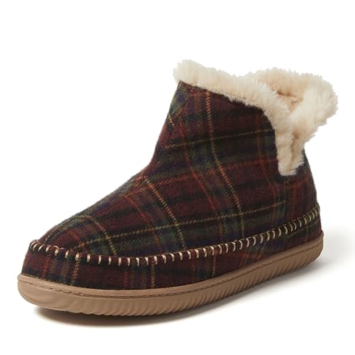 Image of Dearfoams Men's Memory Foam Indoor House Slippers Brixen Ankle Boot House Shoes - Gifts for Men
