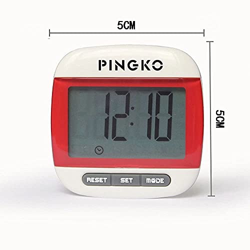 PINGKO Portable LCD Digital Multi Pedometer Calorie Counter Walking Step Distance Pedometer with Clock - Red - Thumbnail 5