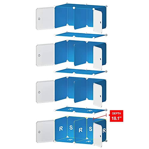 Yozo Cube Storage Organzier Portable Wardrobe Closet Bedroom Dresser (28X18X56 Inches) Portable Closet Cube Shelf Armoire Pantry Cabinet, 8 Doors, Black #TOP5