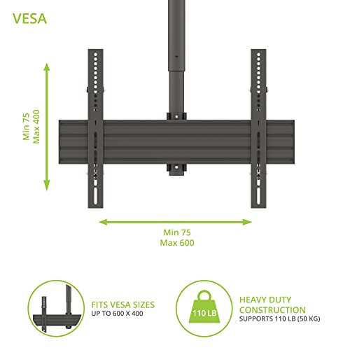 Kanto Cm600Sg Stainless Steel Outdoor Ceiling Tv Mount For 37-Inch To 70-Inch Tvs | Black #TOP1