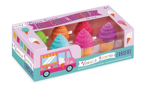 Ooly Petite Sweets Ice Cream Shoppe Scented Erasers - Vanilla Scent - Set of 6 - 1.5