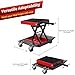 Motorcycle Lift with Casters, 1100 lb Motorcycle Steel Scissor Lift Jack with Wide Deck, Safety Pins, Center Lift Crank Bracket, Thickened Rubber Pads for Motorcycles, ATVs, Touring Cruisers
