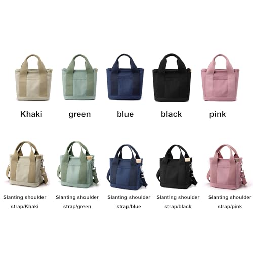 Black Bags for Women Canvas Tote Bag Compartments Everything Capacity Multipocket Handbag Purse Crossbody Shoulder Bag4